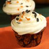 Pumpkin Cupcakes with Orange Cream Cheese Frosting