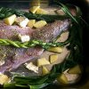Arni Fricase Me Kremmithakia Ke Maroulia lamb