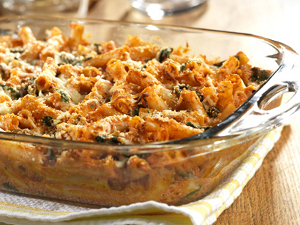 Three Cheese Baked Ziti with Spinach
