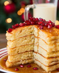 Homemade Eggnog Pancakes